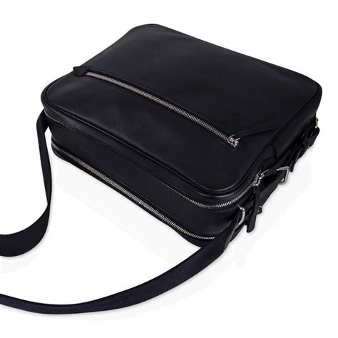 Hermes Hebdo Reporter Messenger Bag Black Evergrain 